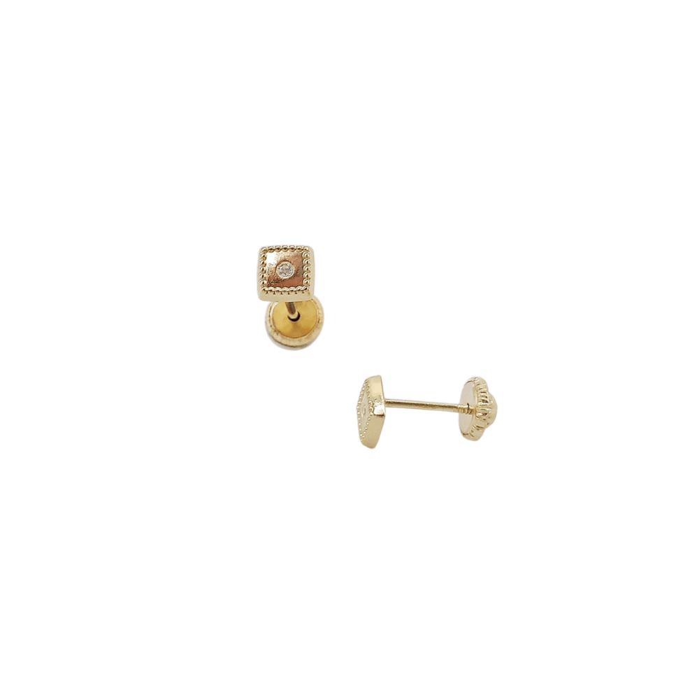 Pendientes bebé Oro Cuadrado