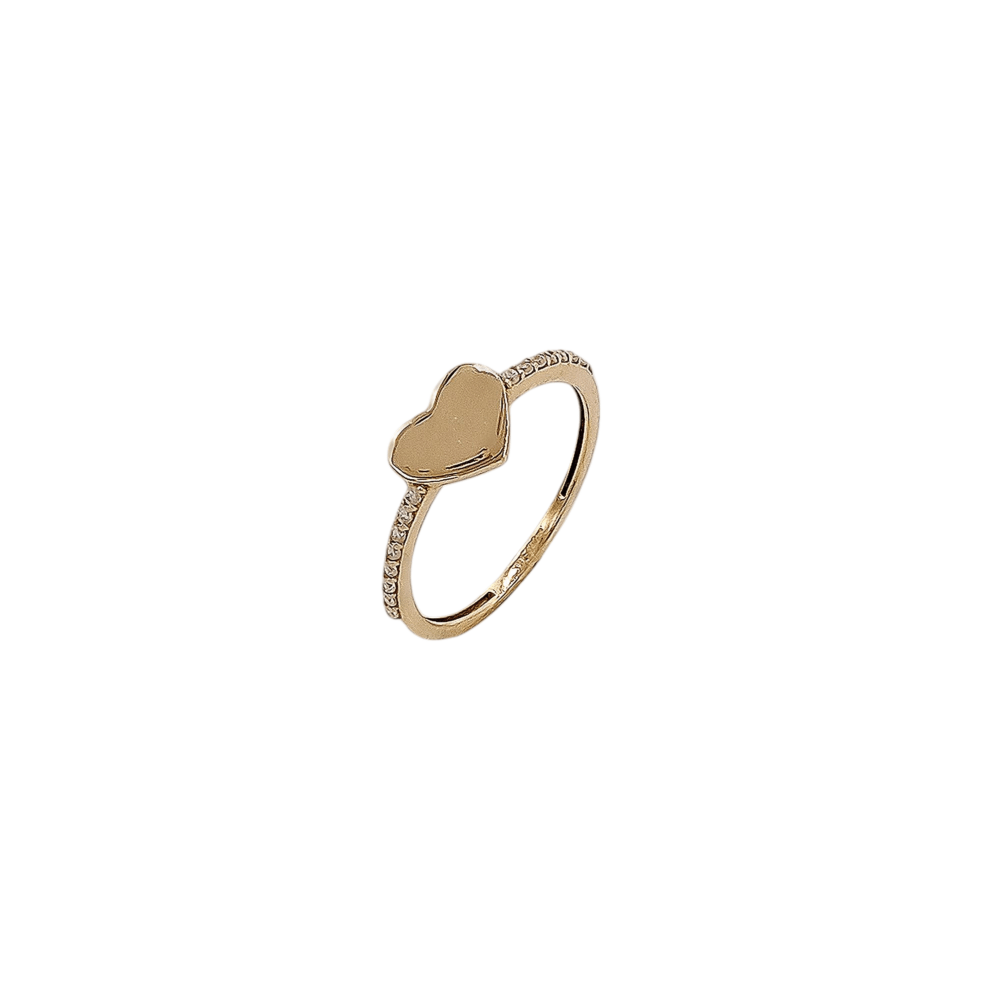 Anillo Oro Corazón Circonitas