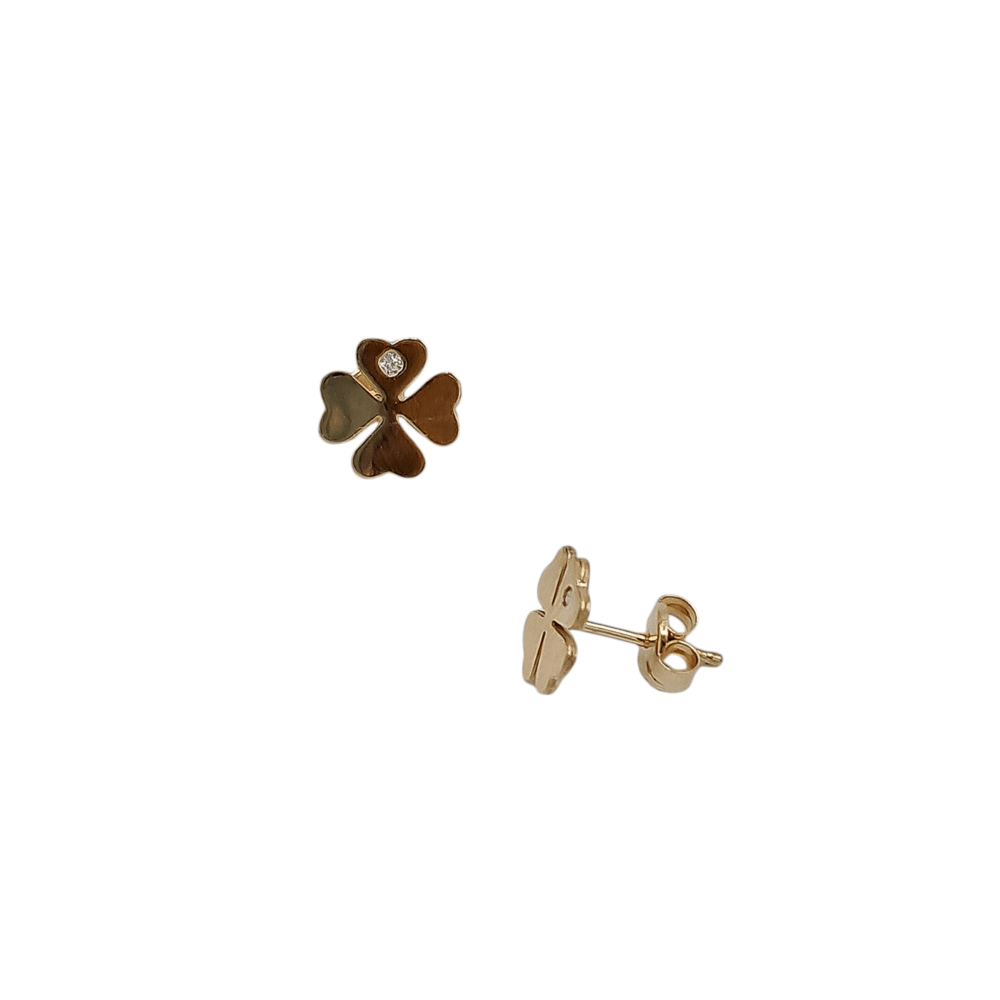 Pendientes Niña Oro Trébol