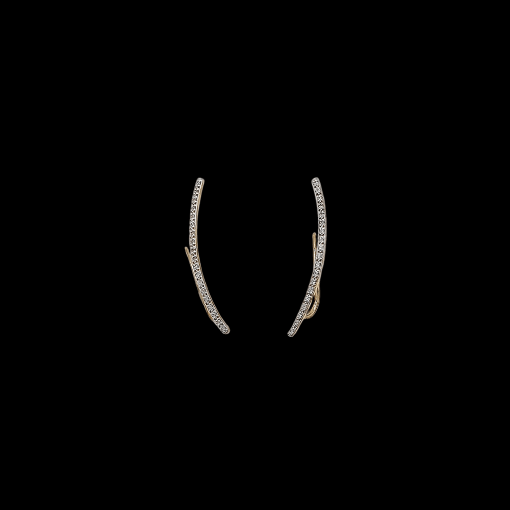 Pendientes Oro Trepador Circonitas
