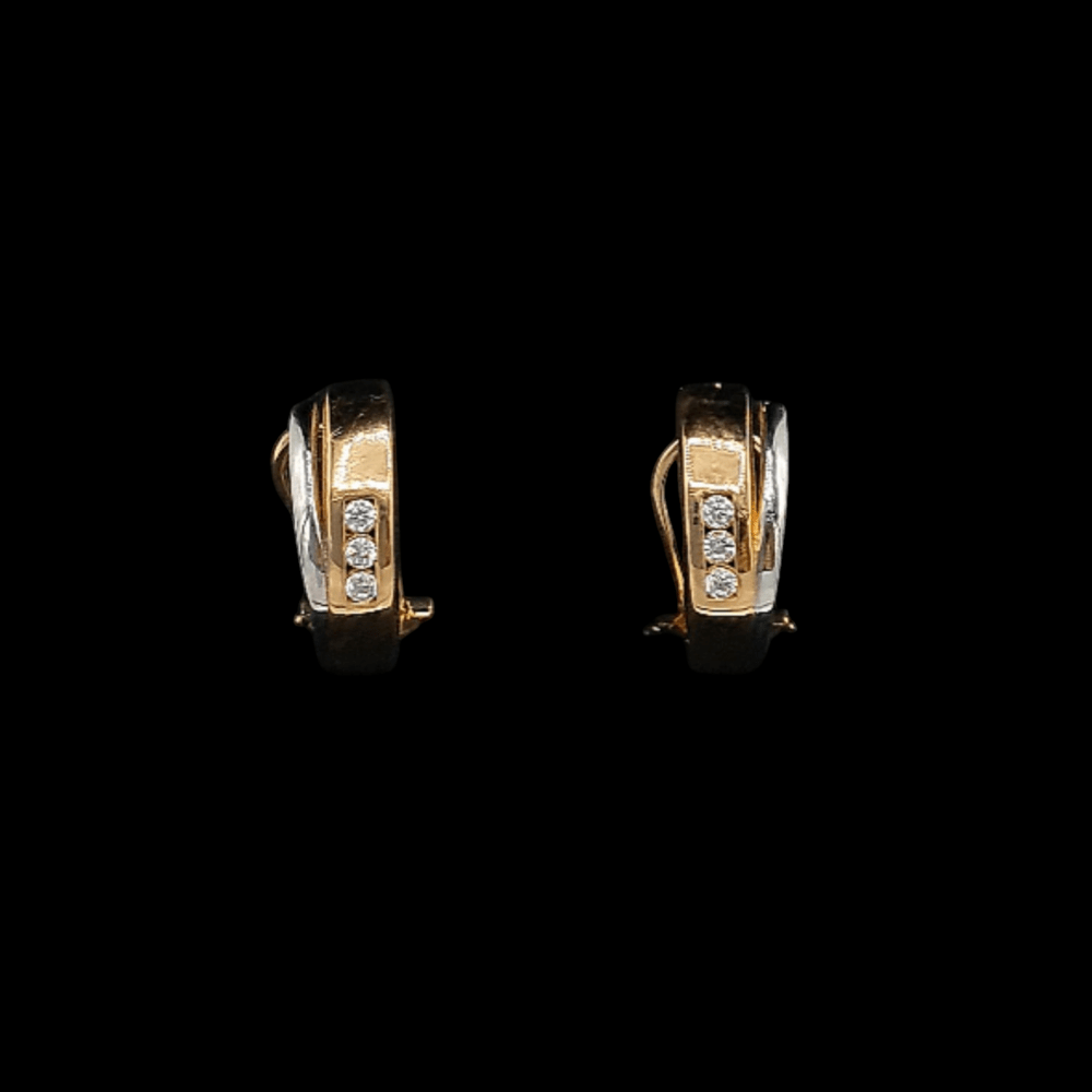 Pendientes Oro Bicolor Medio Aro