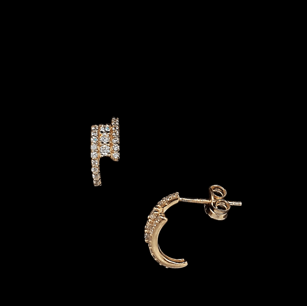 Pendientes Oro Medio Aro Diseño - Imagen 2