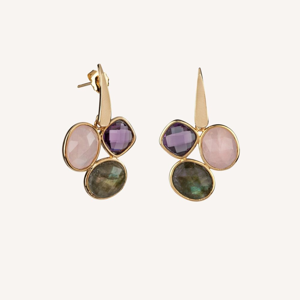 Pendientes semi-largos piedras Vidal&Vidal